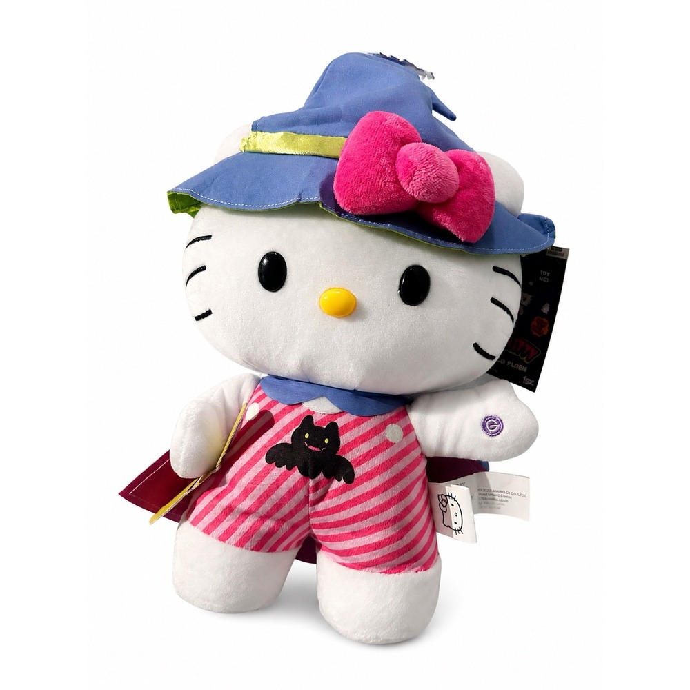 Sanrio Hello Kitty Halloween Witch Plush Pink Striped Bat Costume Dance Toy NWT